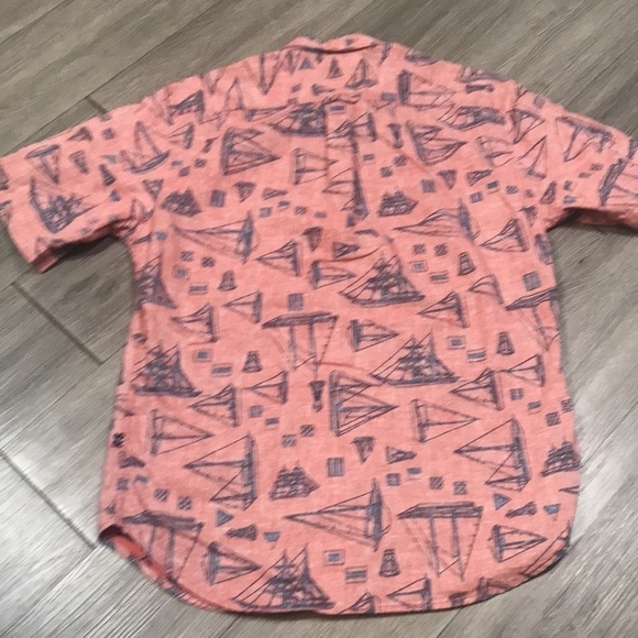 Reyn spooner Reverse Boat Print Short Sleeve Button Down Shirt size M - Picture 8 of 9